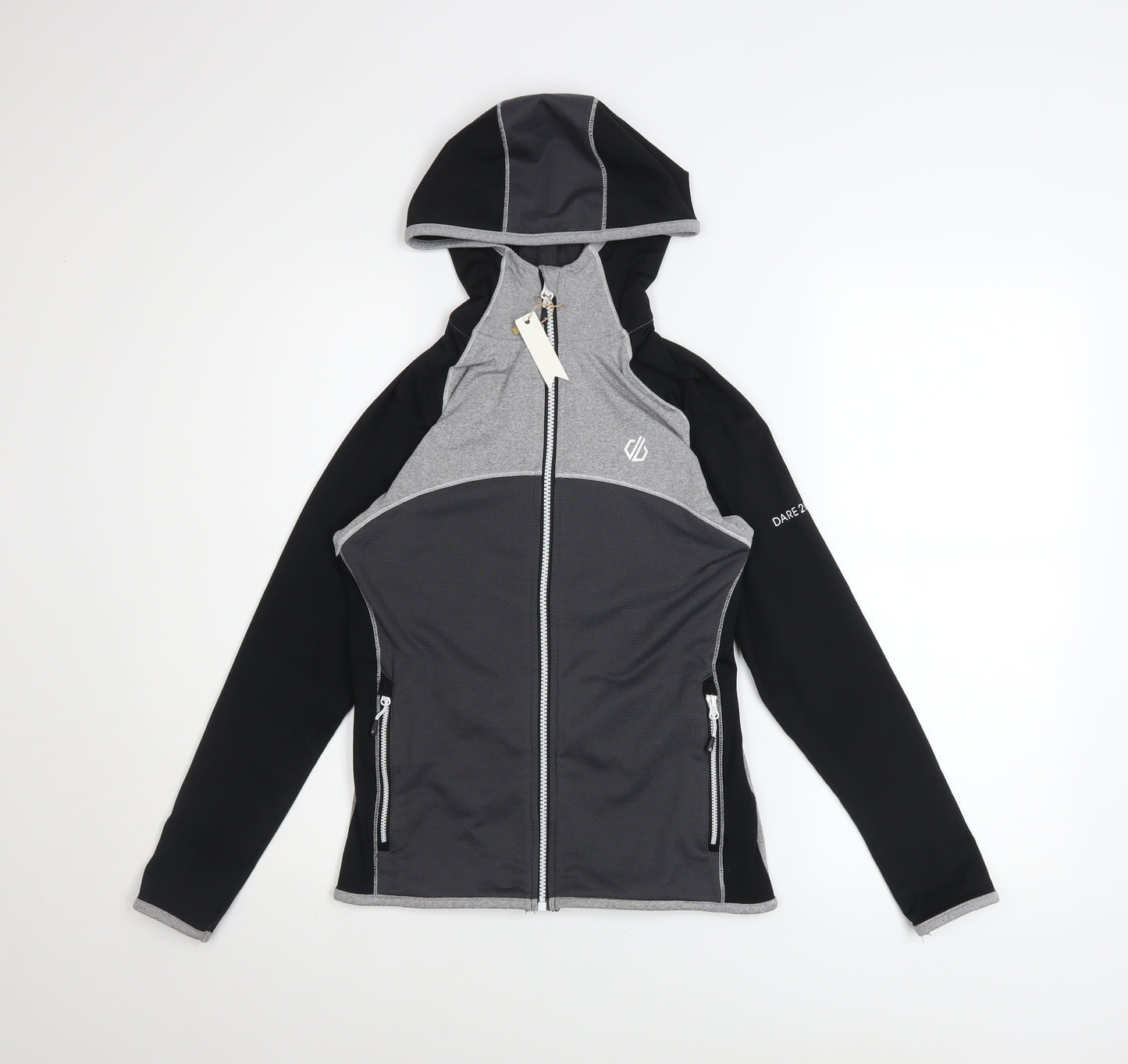 Dare 2b Women's Grey Hooded Full Zip Softshell Jacket Size 8