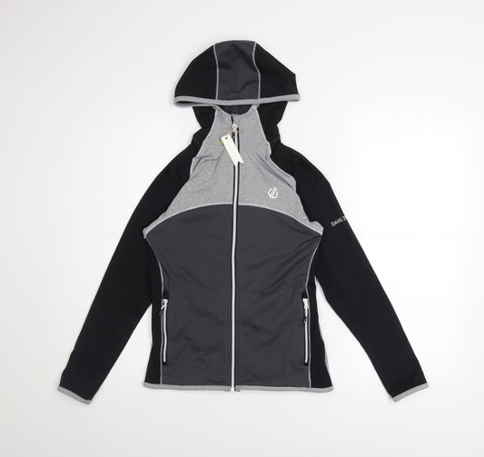 Dare 2b Women's Grey Hooded Full Zip Softshell Jacket Size 8