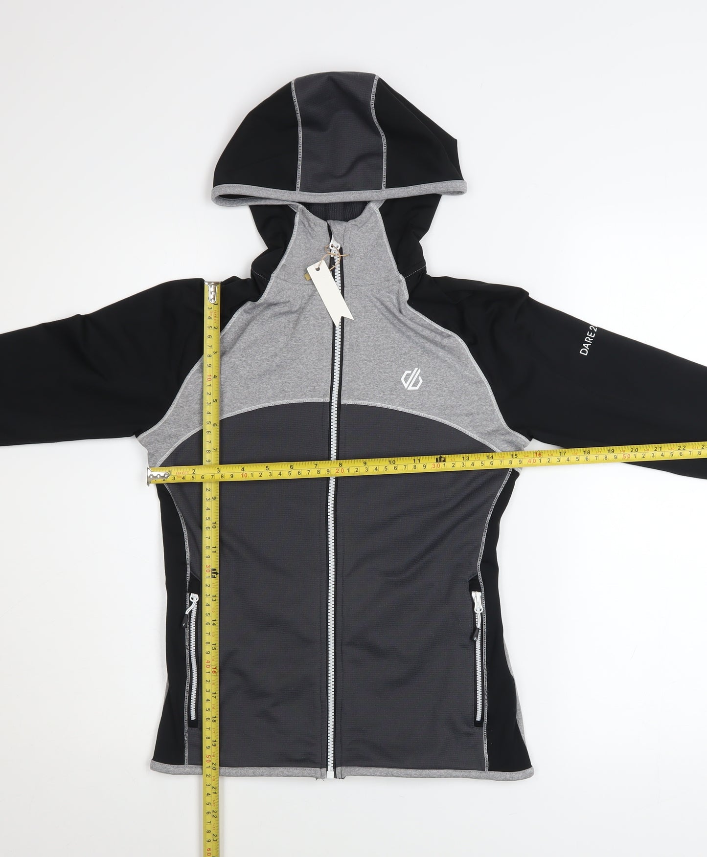 Dare 2b Women's Grey Hooded Full Zip Softshell Jacket Size 8