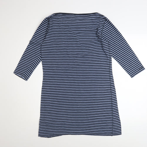 Fat Face Women Blue Stripe Cotton Shift Dress Size 14
