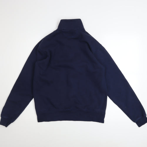 Zara Men's Blue 1/4 Zip Fleece Sweatshirt Size S