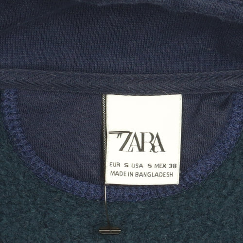 Zara Men's Blue 1/4 Zip Fleece Sweatshirt Size S