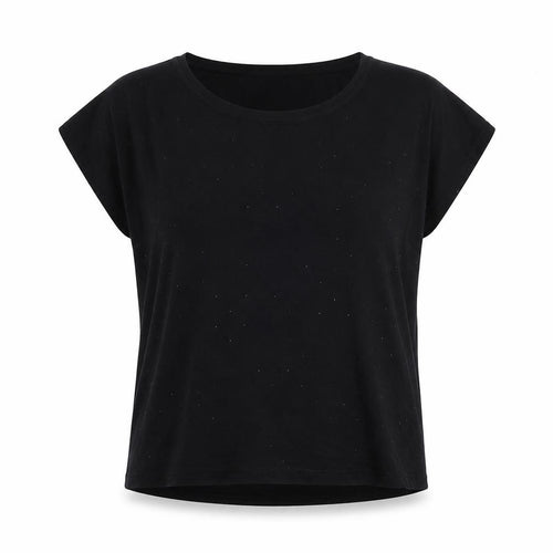 Next Womens Black Short Sleeve Embellished Viscose T-Shirt Size 16