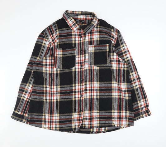 Boohoo Women’s Multicoloured Flannel Plaid Button-Up Shirt Size 20