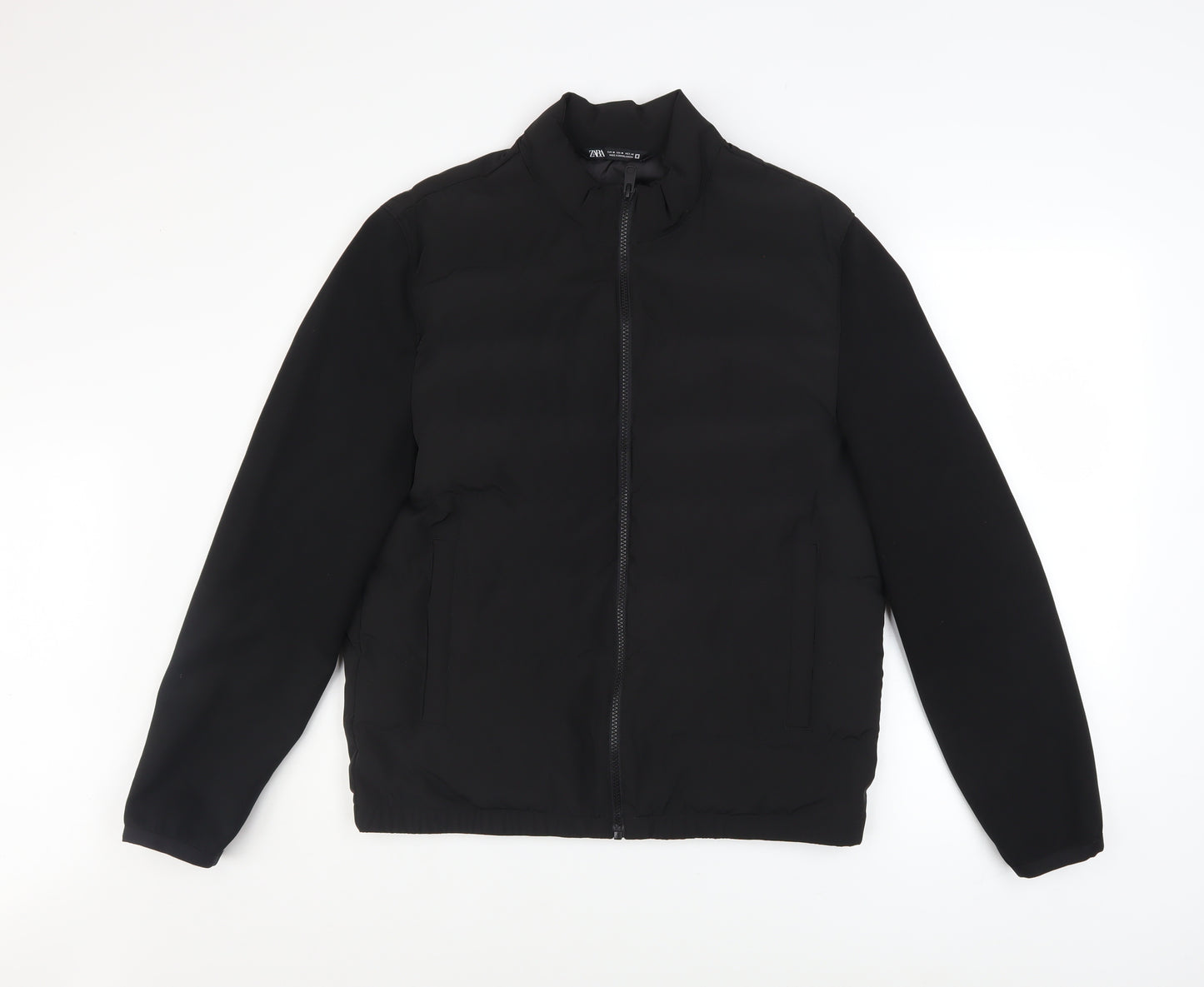 Zara Men Black M Basic Full Zip Padded Jacket