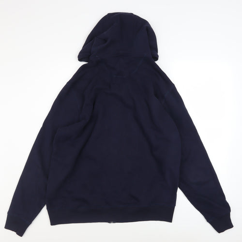 Marks and Spencer Men’s Blue L Hooded Full Zip Cotton Jacket