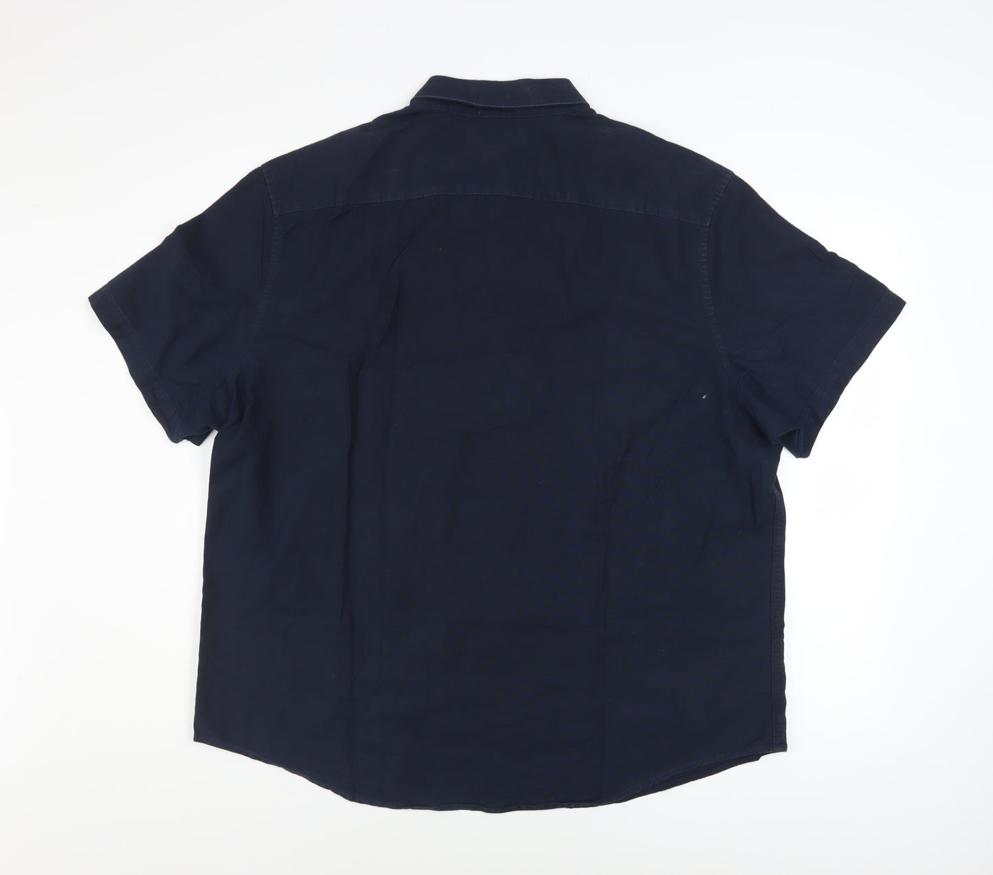 Original Penguin Men's Blue 2XL Short Sleeve Cotton Button-Up Shirt