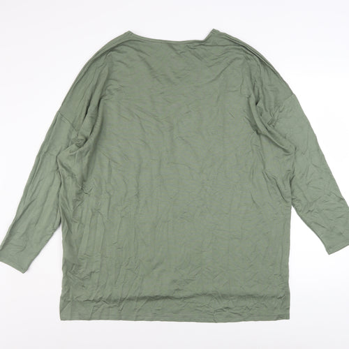 Friends Like These Women’s Green V-Neck Jersey Long Sleeve Top Size 14