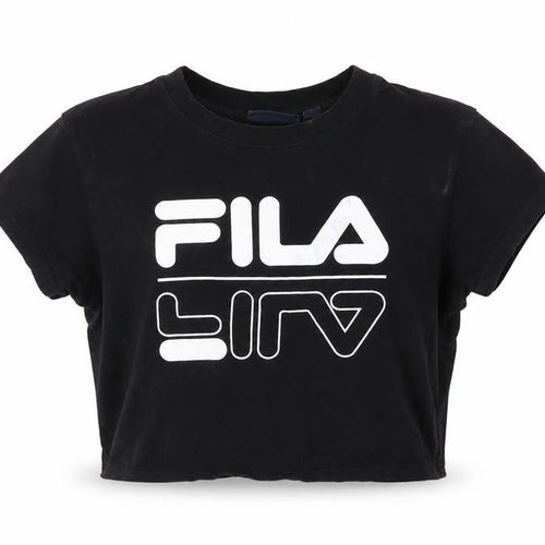 FILA Women’s Black Cropped T-Shirt XS Cotton Short Sleeve Casual