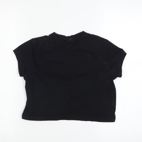 FILA Women’s Black Cropped T-Shirt XS Cotton Short Sleeve Casual