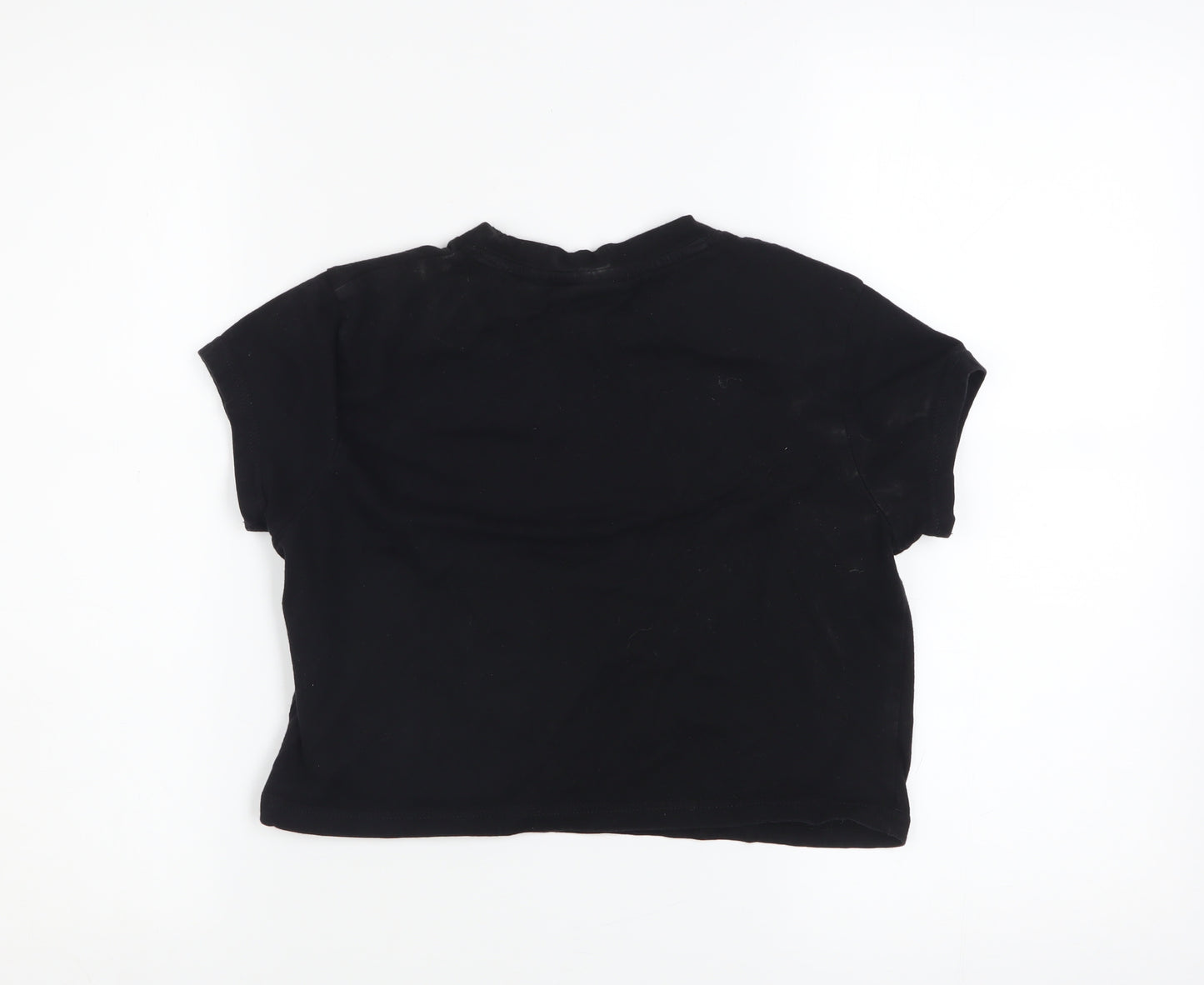 FILA Women’s Black Cropped T-Shirt XS Cotton Short Sleeve Casual