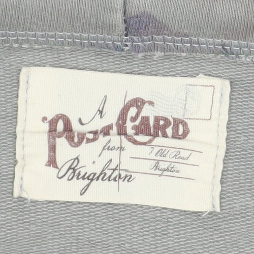 A Postcard from Brighton Womens Grey Floral Hooded Basic Jacket Size S