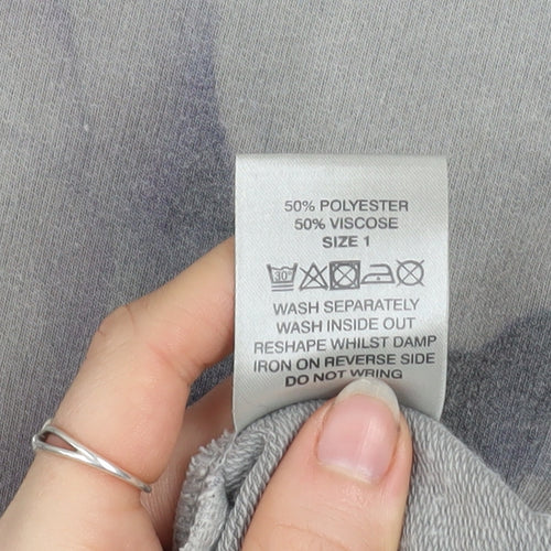 A Postcard from Brighton Womens Grey Floral Hooded Basic Jacket Size S