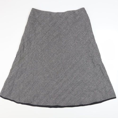Marks and Spencer Women Grey Wool Blend A-Line Tweed Skirt UK 16