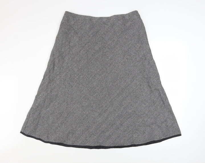 Marks and Spencer Women Grey Wool Blend A-Line Tweed Skirt UK 16