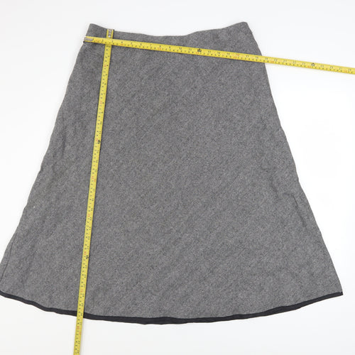 Marks and Spencer Women Grey Wool Blend A-Line Tweed Skirt UK 16
