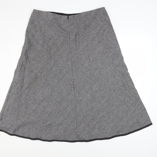 Marks and Spencer Women Grey Wool Blend A-Line Tweed Skirt UK 16