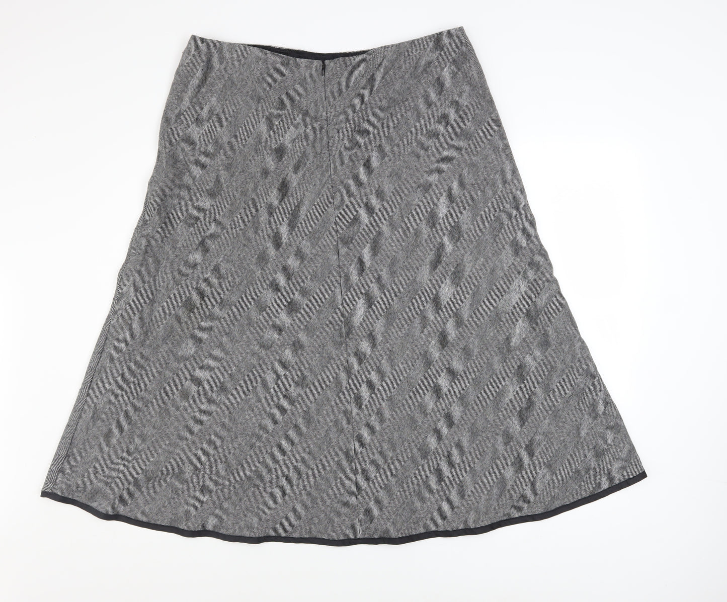 Marks and Spencer Women Grey Wool Blend A-Line Tweed Skirt UK 16
