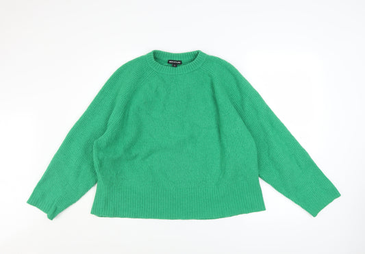 Whistles Women's Green Wool Alpaca Crew Neck Jumper Size L