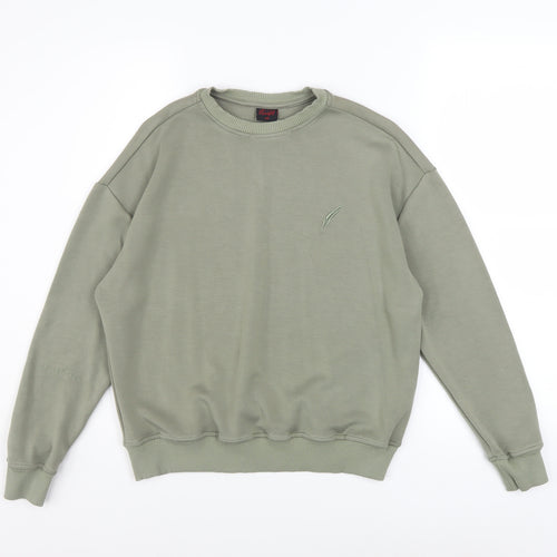 Kleinigkeit Womens Olive Green Crew Neck Pullover Sweatshirt XS