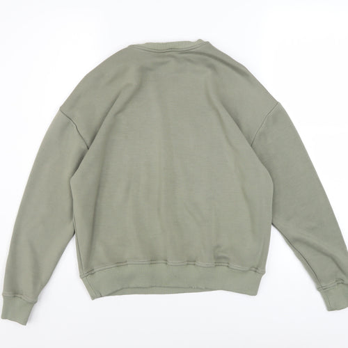 Kleinigkeit Womens Olive Green Crew Neck Pullover Sweatshirt XS