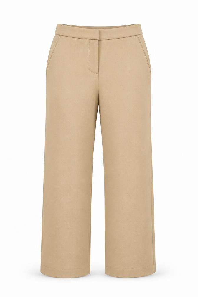 Hobbs Women’s Beige Wide-Leg Tailored Trousers Size 8