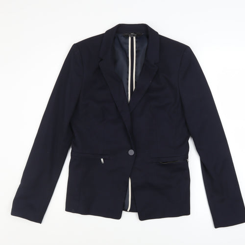 Next Tailoring Navy Women's Size 10 Regular Single-Breasted Blazer Jacket