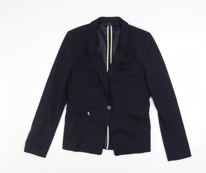 Next Tailoring Navy Women's Size 10 Regular Single-Breasted Blazer Jacket