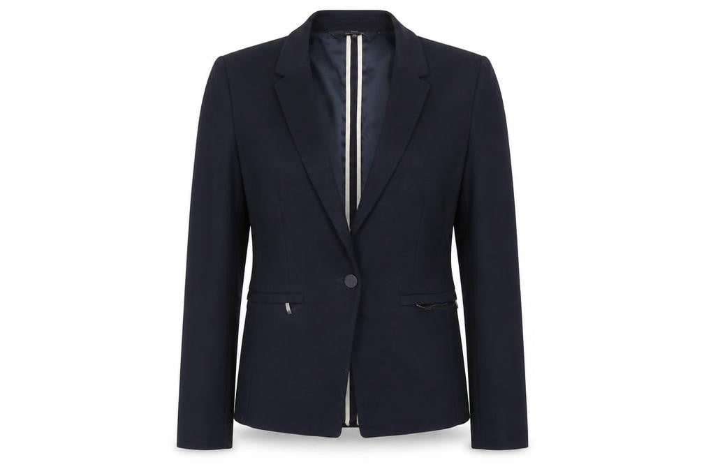 Front view of Next Tailoring Navy Women's, size 10, Regular Single-Breasted Blazer Jacket
