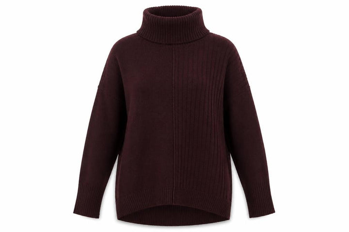 Miss Selfridge Women Brown Roll Neck Long Sleeve Knit Jumper Size 6