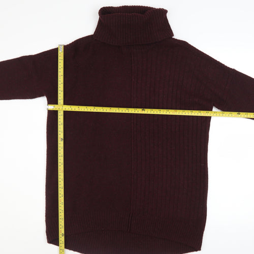 Miss Selfridge Women Brown Roll Neck Long Sleeve Knit Jumper Size 6