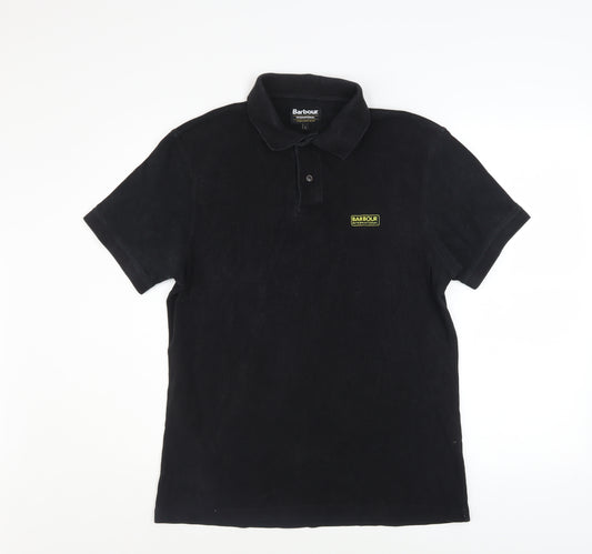 Barbour International Men's Black Cotton Polo Shirt Size L