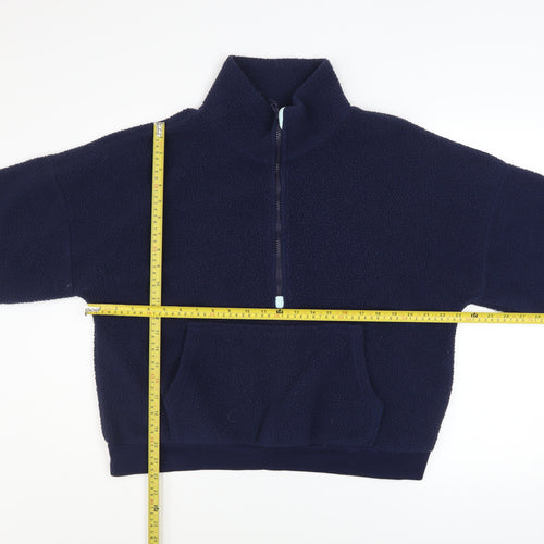 Dunnes Womens Navy 1/2 Zip Fleece Pullover Sweatshirt Size M