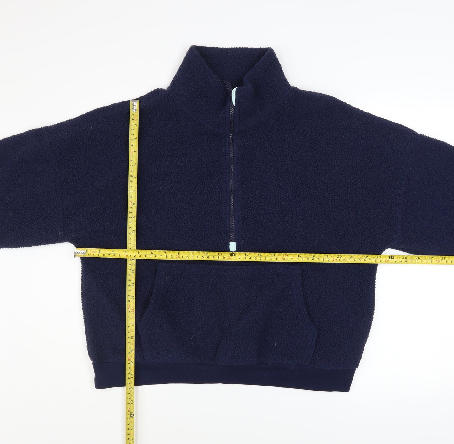 Dunnes Womens Navy 1/2 Zip Fleece Pullover Sweatshirt Size M