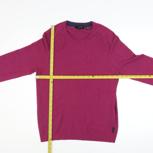 Ted Baker Men's Purple Wool Crew Neck Jumper Size M