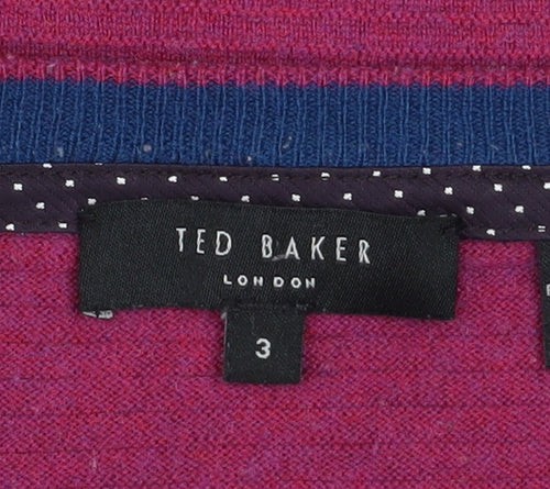 Ted Baker Men's Purple Wool Crew Neck Jumper Size M