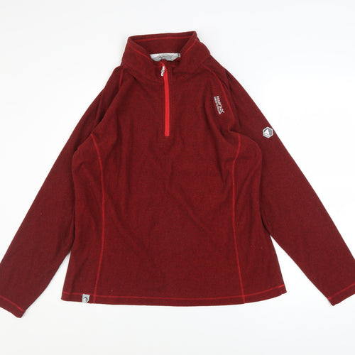 Regatta Great Outdoors Women's Red 1/4 Zip Fleece Pullover UK 16