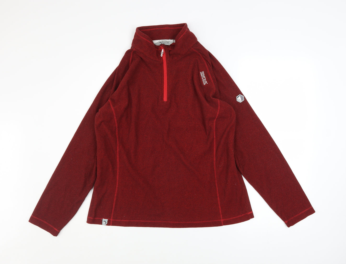 Regatta Great Outdoors Women's Red 1/4 Zip Fleece Pullover UK 16