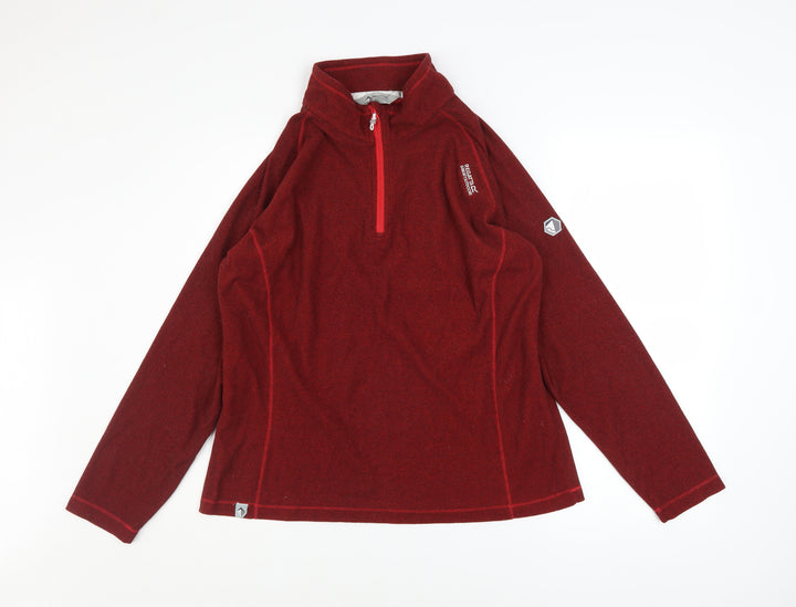 Regatta Great Outdoors Women's Red 1/4 Zip Fleece Pullover UK 16