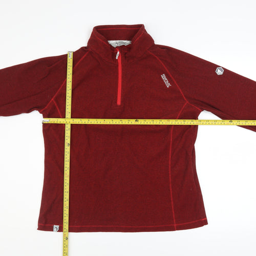 Regatta Great Outdoors Women's Red 1/4 Zip Fleece Pullover UK 16