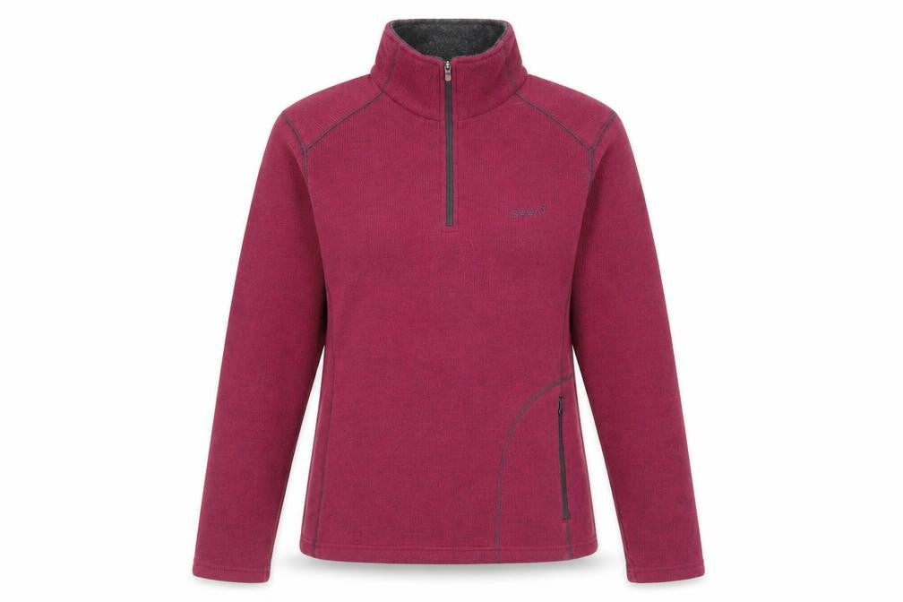 Front view of Gelert Women’s Purple 1/2 Zip Fleece Pullover Sweatshirt, size UK 10