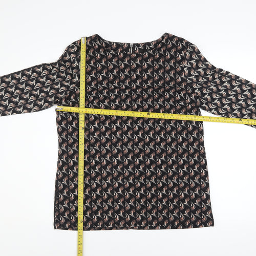 Next Women’s Black Geometric Tunic Blouse Size 12 Long Sleeve