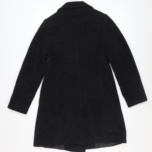 Vernissage Women’s Black Wool Pea Coat Size 8 Mid-Length Smart