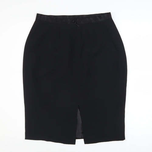 Debenhams Women Black Size 14 Pencil Skirt Lined Workwear