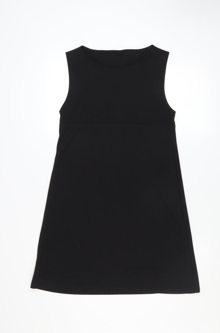 Marks and Spencer Women Black Size 12 Shift Knee Length Dress