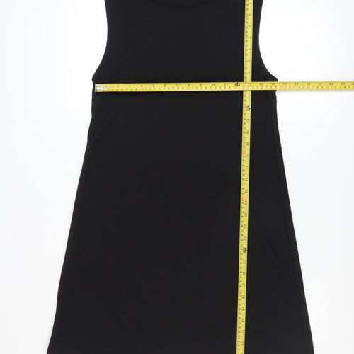Marks and Spencer Women Black Size 12 Shift Knee Length Dress