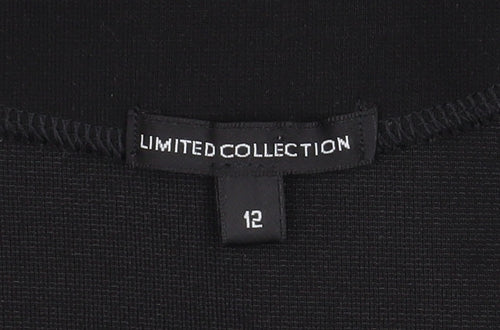 Marks and Spencer Women Black Size 12 Shift Knee Length Dress