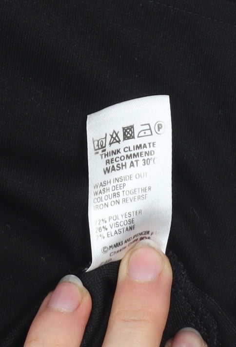 Marks and Spencer Women Black Size 12 Shift Knee Length Dress