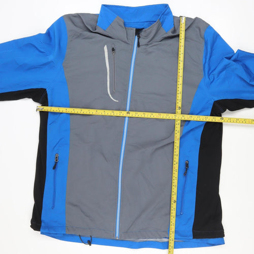 Elevate Men's Blue 3XL Windbreaker Jacket Breathable Full Zip