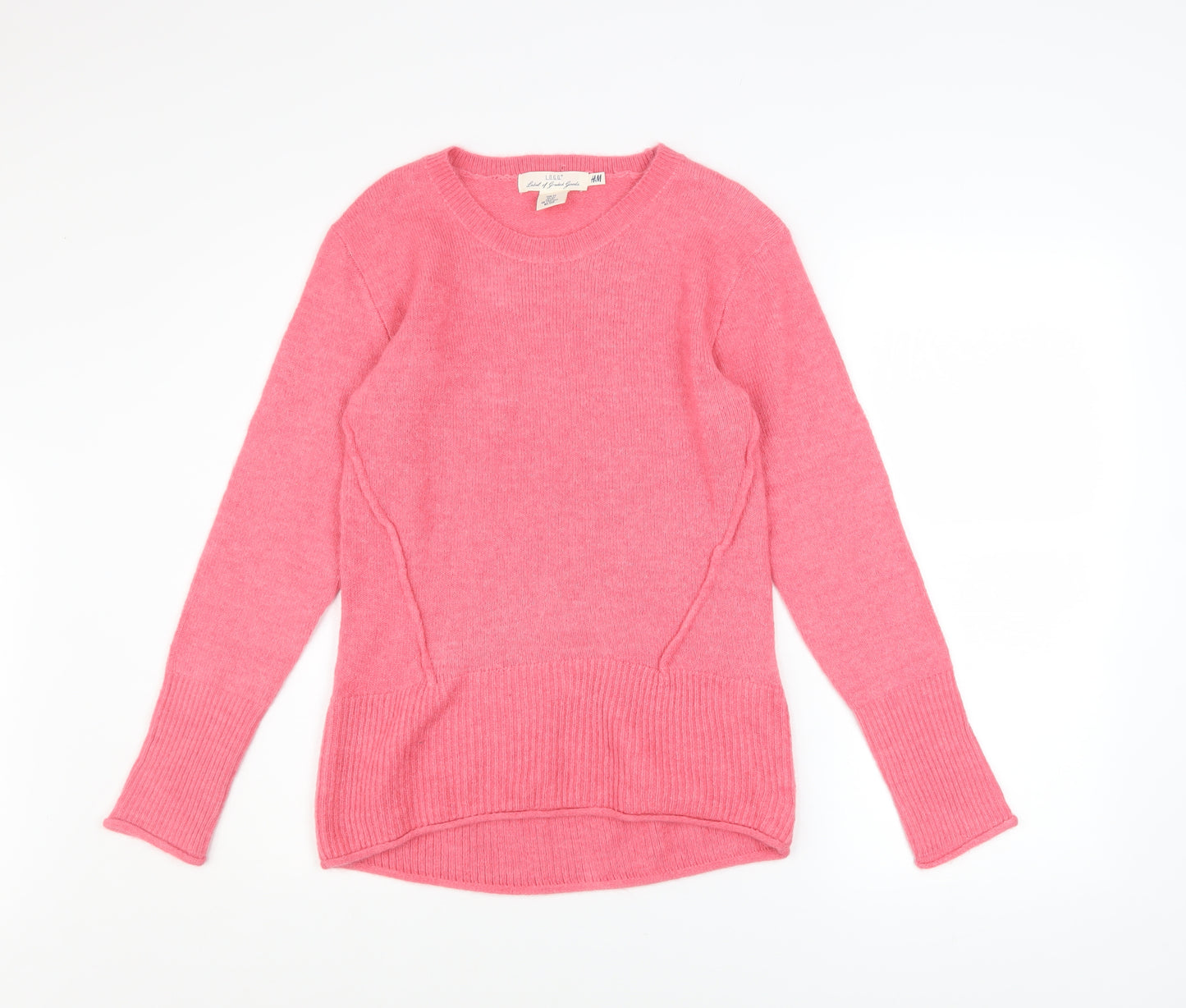 H&M L.O.G.G Women’s Pink Crew Neck Long Sleeve Knit Jumper XS